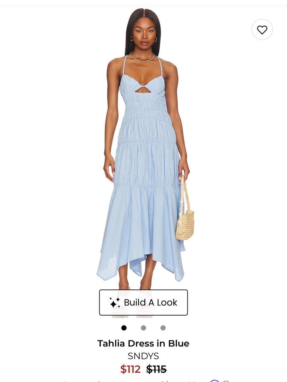 Tahlia Blue Strappy Midi Dress